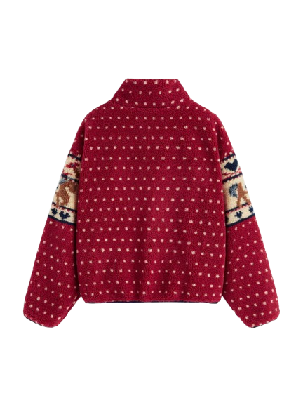 Fleece Collar Christmas Jacket
