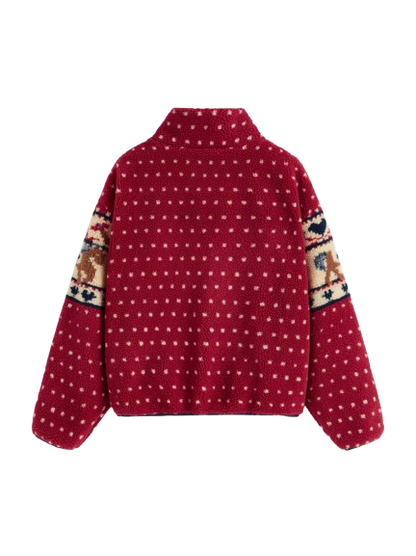 Fleece Collar Christmas Jacket
