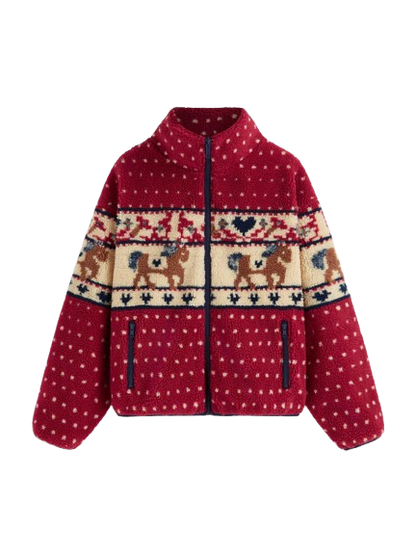 Fleece Collar Christmas Jacket